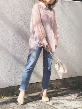 「dazzlin（ダズリン）のアイテム（キャスケット）」を使った、natsumiさん（レディース・158cm）の春コーディネート