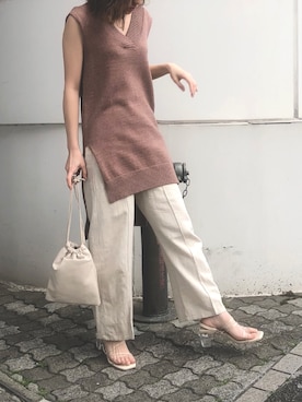 「dazzlin（ダズリン）のアイテム（ニット/セーター）」を使った、natsumiさん（レディース・158cm）の春コーディネート