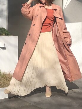 「dazzlin（ダズリン）のアイテム（トレンチコート）」を使った、natsumiさん（レディース・157cm）の冬コーディネート