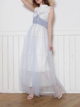 「ブルー x ホワイト」｜「アイテム（ワンピース/ドレス）」を使った、natsumiさん（レディース・158cm）の春コーディネート