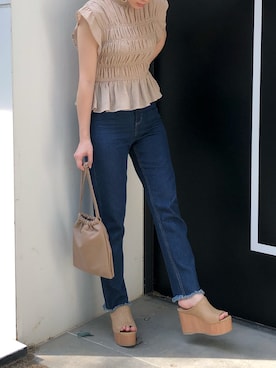 「dazzlin（ダズリン）のアイテム（バッグ）」を使った、natsumiさん（レディース・158cm）の夏コーディネート