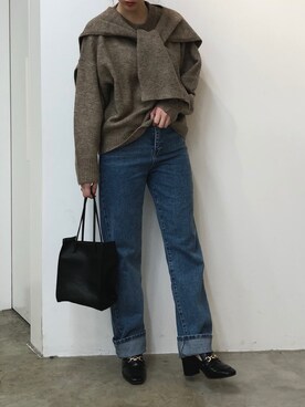 「dazzlin（ダズリン）のビットローファー（ローファー）」を使った、natsumiさん（レディース・158cm）の秋コーディネート