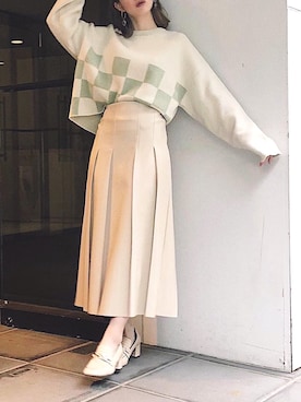 「dazzlin（ダズリン）のアイテム（ニット/セーター）」を使った、natsumiさん（レディース・158cm）の秋コーディネート