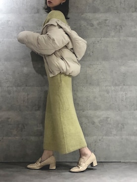 「ピスタチオ」｜「アイテム（ブルゾン）」を使った、natsumiさん（レディース・158cm）の秋コーディネート