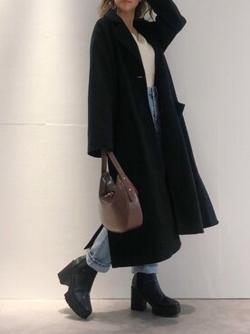 「dazzlin（ダズリン）のアイテム（チェスターコート）」を使った、natsumiさん（レディース・158cm）の秋コーディネート