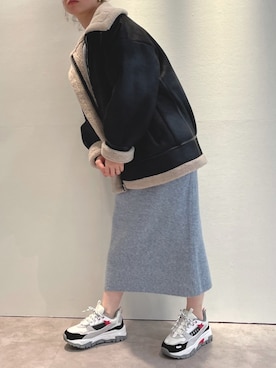 「dazzlin（ダズリン）のアイテム（ブルゾン）」を使った、natsumiさん（レディース・158cm）の冬コーディネート