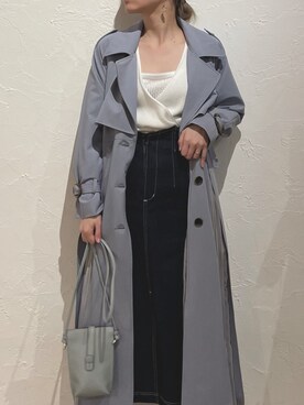 「dazzlin（ダズリン）のアイテム（トレンチコート）」を使った、natsumiさん（レディース・158cm）の冬コーディネート