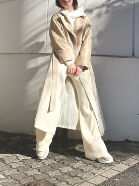 「dazzlin（ダズリン）のアイテム（トレンチコート）」を使った、natsumiさん（レディース・158cm）の冬コーディネート