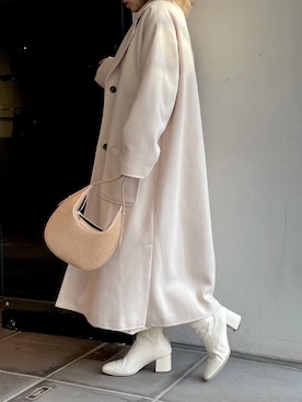「dazzlin（ダズリン）のアイテム（チェスターコート）」を使った、natsumiさん（レディース・158cm）の冬コーディネート