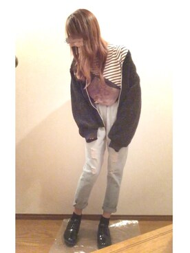 「GRL（グレイル）のアイテム（その他アウター）」を使った、ririさん（レディース・155cm）の秋コーディネート