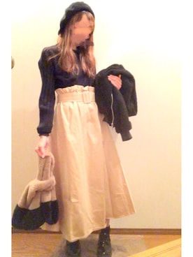 「GRL（グレイル）のアイテム（その他アウター）」を使った、ririさん（レディース・155cm）の冬コーディネート