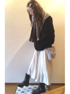 「GRL（グレイル）のアイテム（その他アウター）」を使った、ririさん（レディース・155cm）の冬コーディネート