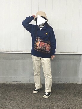 「WEGO（ウィゴー）のWEGO/リバーシブルファーボアバケットハット（ハット）」を使った、叶雪さん（レディース・159cm）の冬コーディネート