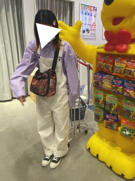 「ehka sopo（エヘカソポ）のアイテム（サロペット/オーバーオール）」を使った、叶雪さん（レディース・159cm）の夏コーディネート