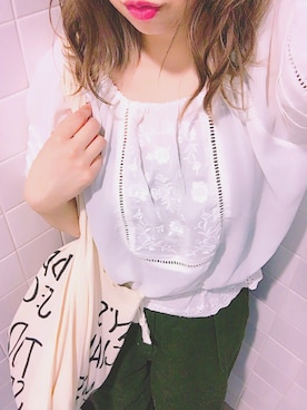 「カーキパンツ」｜oyu.さん（レディース・165cm）の夏コーディネート