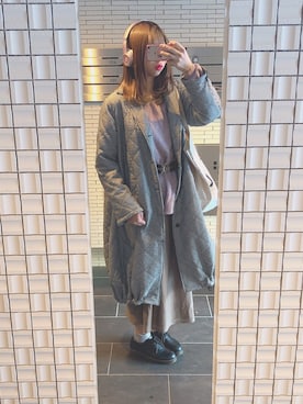 「シアタープロダクツ(THEATRE PRODUCTS)」｜「アイテム（その他アウター）」を使った、oyu.さん（レディース・165cm）の冬コーディネート