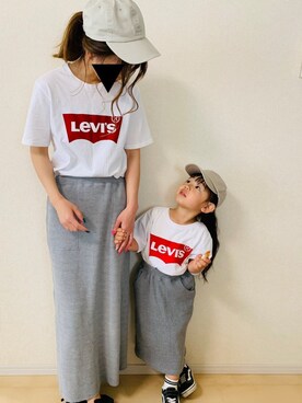 a.r_sさんの「リーバイス(R)キッズ バットウィングTシャツ ユニセックス ホワイト (身長130-150cm)」を使ったコーディネート