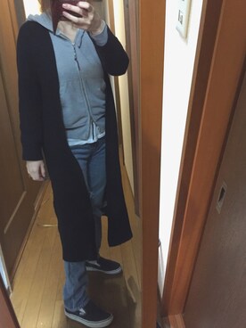 「ドラフトリーバイス」｜「アイテム（カーディガン/ボレロ）」を使った、hakuさん（レディース・165cm）の冬コーディネート