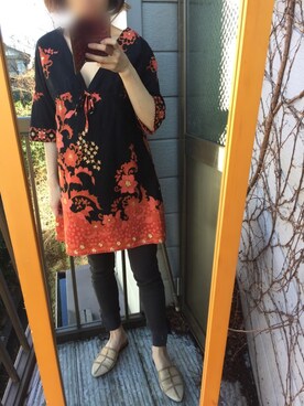 「スプリングSENSEOFPLACE」｜「アイテム（チュニック）」を使った、hakuさん（レディース・165cm）の春コーディネート