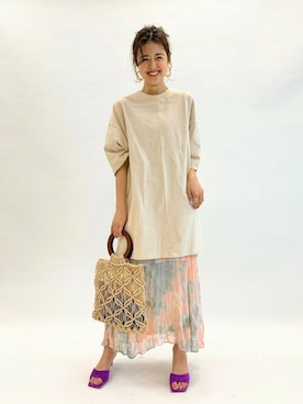 「MARCHER（マルシェ）のアイテム」を使った、Moeさん（レディース・161cm）の夏コーディネート