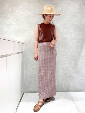 「U by SPICK&SPAN（ユーバイスピックアンドスパン）のアイテム」を使った、Moeさん（レディース・161cm）の夏コーディネート