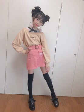 「アイテム（トップス）」を使った、Ri-aさん（キッズ・141cm・10代）の秋コーディネート