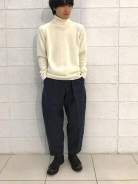「Johnbull Private labo（ジョンブルプライベートラボ）のアイテム（チノパンツ）」を使った、fu_kuさん（メンズ・169cm）の秋コーディネート