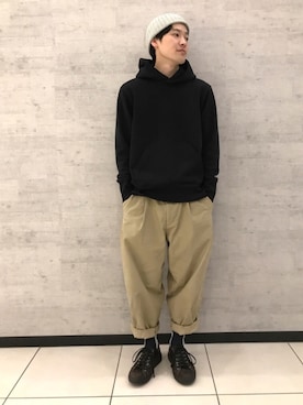 「Johnbull Private labo（ジョンブルプライベートラボ）のアイテム（スウェット）」を使った、fu_kuさん（メンズ・169cm）の冬コーディネート
