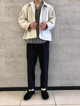 「Johnbull Private labo（ジョンブルプライベートラボ）のアイテム（スリッポン）」を使った、fu_kuさん（メンズ・169cm）の冬コーディネート