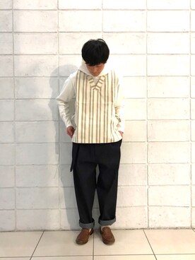 「Johnbull Private labo（ジョンブルプライベートラボ）のアイテム（スウェット）」を使った、fu_kuさん（メンズ・169cm）の冬コーディネート