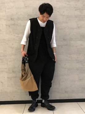 「Johnbull Private labo（ジョンブルプライベートラボ）のアイテム（オールインワン・サロペット）」を使った、fu_kuさん（メンズ・169cm）の春コーディネート