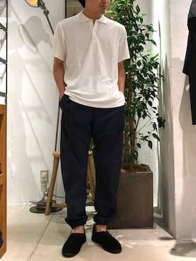 「Johnbull Private labo（ジョンブルプライベートラボ）のアイテム（スリッポン）」を使った、fu_kuさん（メンズ・169cm）の夏コーディネート
