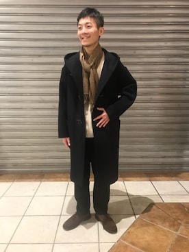 「BEAUTY&YOUTH UNITED ARROWS（ビューティーアンドユースユナイテッドアローズ）のアイテム（ダッフルコート）」を使った、杉山　修一朗さん（メンズ・168cm）の冬コーディネート