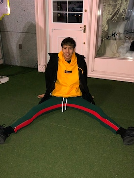 「WHITELAND（ホワイトランド）のアイテム（ミリタリージャケット）」を使った、タグチ　ユータさん（メンズ・187cm）の冬コーディネート