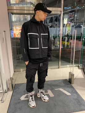 「WHITELAND（ホワイトランド）のアイテム（ブルゾン）」を使った、タグチ　ユータさん（メンズ・187cm）の冬コーディネート