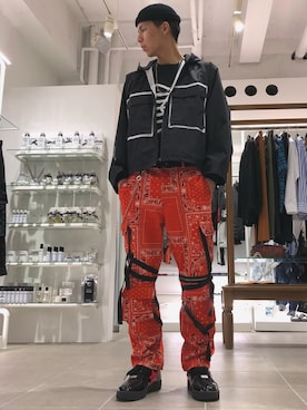 「WHITELAND（ホワイトランド）のアイテム（ブルゾン）」を使った、タグチ　ユータさん（メンズ・187cm）の冬コーディネート