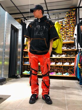 「DANKE SCHON（ダンケシェーン）のアイテム（パーカー）」を使った、タグチ　ユータさん（メンズ・187cm）の春コーディネート