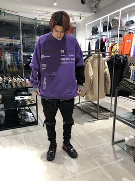 「DANKE SCHON（ダンケシェーン）のアイテム（スウェット）」を使った、タグチ　ユータさん（メンズ・187cm）の冬コーディネート