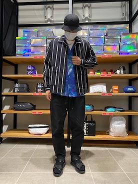 「WHITELAND（ホワイトランド）のWHITELAND/ホワイトランド/リネンシャツ（シャツ/ブラウス）」を使った、タグチ　ユータさん（メンズ・187cm）の夏コーディネート