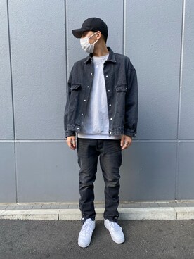 「DANKE SCHON（ダンケシェーン）のアイテム（デニムジャケット）」を使った、タグチ　ユータさん（メンズ・187cm）の冬コーディネート