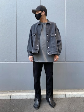 「DANKE SCHON（ダンケシェーン）のアイテム（デニムジャケット）」を使った、タグチ　ユータさん（メンズ・187cm）の冬コーディネート