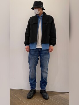 「WHITELAND（ホワイトランド）のアイテム（ブルゾン）」を使った、タグチ　ユータさん（メンズ・187cm）の春コーディネート