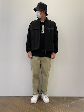 「WHITELAND（ホワイトランド）のアイテム（ブルゾン）」を使った、タグチ　ユータさん（メンズ・187cm）の春コーディネート