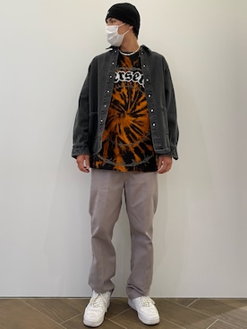 「DANKE SCHON（ダンケシェーン）のアイテム（デニムジャケット）」を使った、タグチ　ユータさん（メンズ・187cm）の春コーディネート