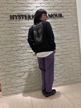 「刺繍」｜「アイテム（モカシン/デッキシューズ）」を使った、OKUDAさん（レディース・161cm）の春コーディネート