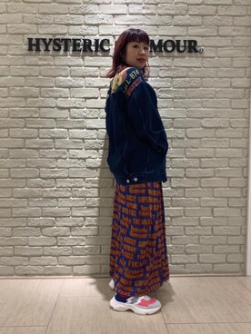 「プリーツ」｜「アイテム（デニムジャケット）」を使った、OKUDAさん（レディース・161cm）の秋コーディネート