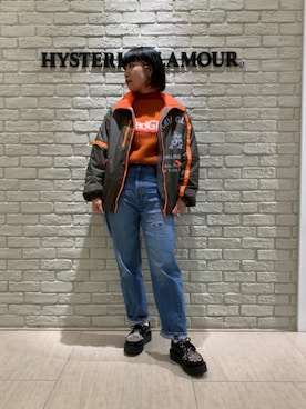 「コラボレーション」｜「アイテム（ブルゾン）」を使った、OKUDAさん（レディース・161cm）の秋コーディネート