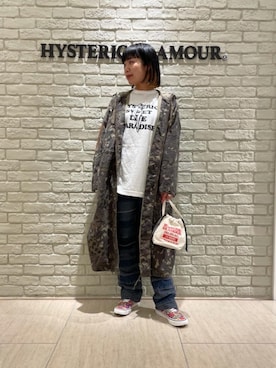 「リメイクデニム」｜「アイテム（ボディバッグ/ウエストポーチ）」を使った、OKUDAさん（レディース・161cm）の春コーディネート