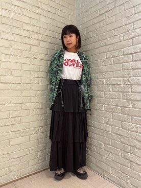 「コラボレーション」｜「アイテム（ブルゾン）」を使った、OKUDAさん（レディース・161cm）の春コーディネート
