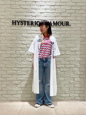 「半袖シャツ」｜「アイテム（雑貨/ホビー）」を使った、OKUDAさん（レディース・161cm）の春コーディネート